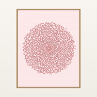 Flamingo Soft Abstract Wave – Signed 50-Edition Giclée Print for Gallery Walls — Floating natural frame