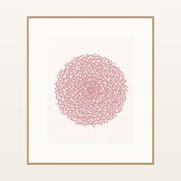 Flamingo Soft Abstract Wave – Signed 50-Edition Giclée Print for Gallery Walls — Natural gallery mat