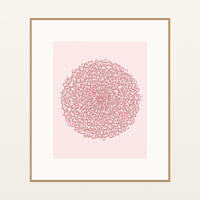 Flamingo Soft Abstract Wave – Signed 50-Edition Giclée Print for Gallery Walls — Natural gallery mat