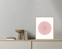 Flamingo Soft Abstract Wave – Signed 50-Edition Giclée Print for Gallery Walls — Grey wall with bowl