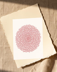 Flamingo Soft Abstract Wave – Signed 50-Edition Giclée Print for Gallery Walls — Paper/edge detail