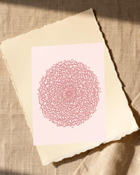 Flamingo Soft Abstract Wave – Signed 50-Edition Giclée Print for Gallery Walls — Paper/edge detail