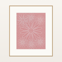 Coral Sand Watercolor Sunflowers Wash Art Print