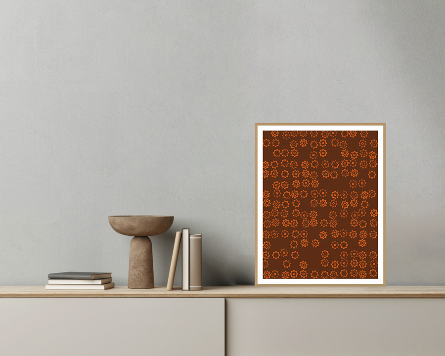 Bold Modern Retro 70s Wall Art Print — room scene