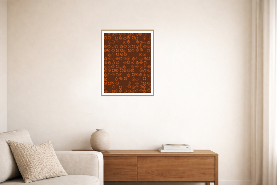 Bold Modern Retro 70s Wall Art Print — room scene