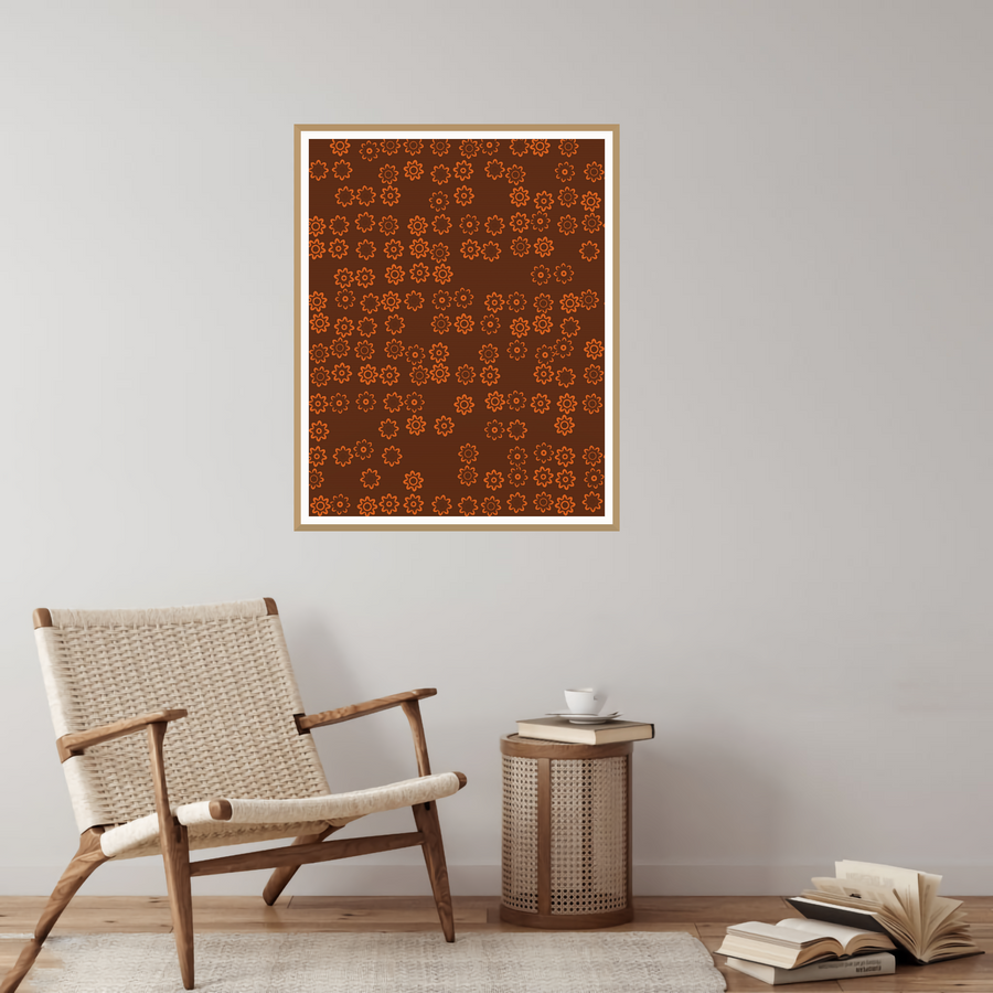 Bold Modern Retro 70s Wall Art Print — room scene