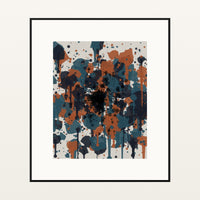 Gestural Storm Paint Splatter – Signed 50-Edition Giclée Print for Gallery Walls — Black gallery mat