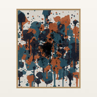 Gestural Storm Paint Splatter – Signed 50-Edition Giclée Print for Gallery Walls — Floating natural frame