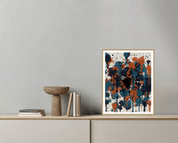 Gestural Storm Paint Splatter – Signed 50-Edition Giclée Print for Gallery Walls — Grey wall with bowl