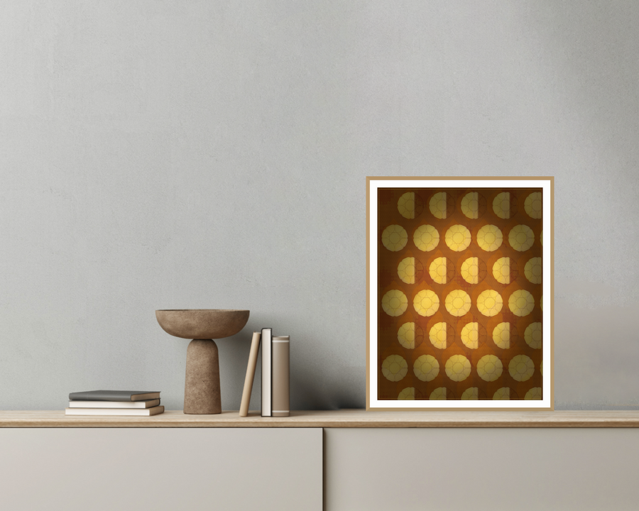 Gold Jacquard Panel: Gallery Jacquard Organic Texture Wall Art — room scene