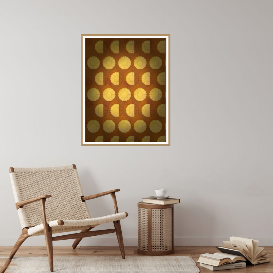 Gold Jacquard Panel: Gallery Jacquard Organic Texture Wall Art — room scene