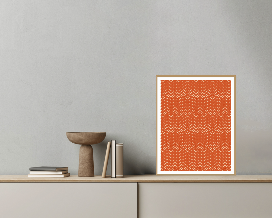 Bold Modern Retro 70s Print for Gallery Walls — room scene