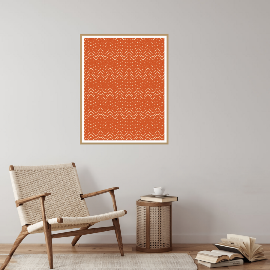 Bold Modern Retro 70s Print for Gallery Walls — room scene