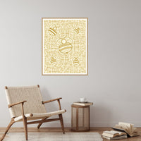 Honeyed Gold Bees Motif – Limited Edition Motif Art Print — Reading nook