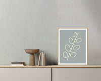 Ikat Crimson Adire – Limited Edition Adire Art Print — Grey wall with bowl