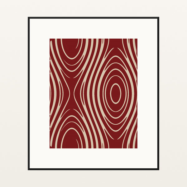 Ikat Crimson Marble Swirl – Signed 50-Edition Giclée Print for Gallery Walls — Black gallery mat