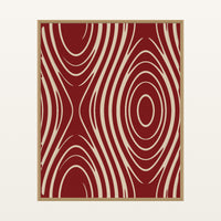 Ikat Crimson Marble Swirl – Signed 50-Edition Giclée Print for Gallery Walls — Floating natural frame