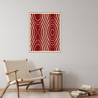 Ikat Crimson Marble Swirl – Signed 50-Edition Giclée Print for Gallery Walls — Reading nook