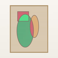 Ikat Crimson Painterly – Signed 50-Edition Giclée Print for Gallery Walls — Floating natural frame