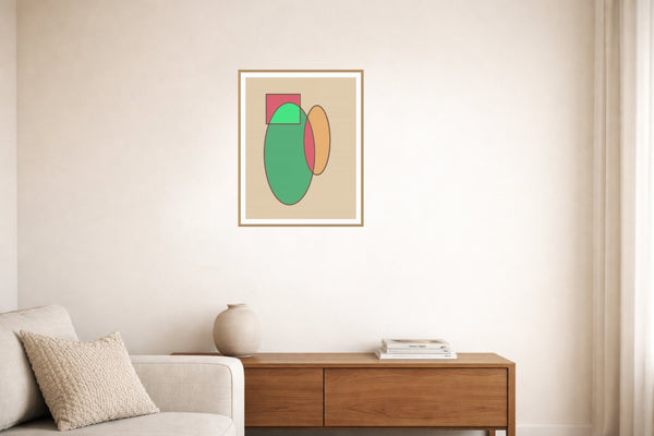 Ikat Crimson Painterly – Signed 50-Edition Giclée Print for Gallery Walls — Living room lifestyle