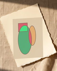 Ikat Crimson Painterly – Signed 50-Edition Giclée Print for Gallery Walls — Paper/edge detail
