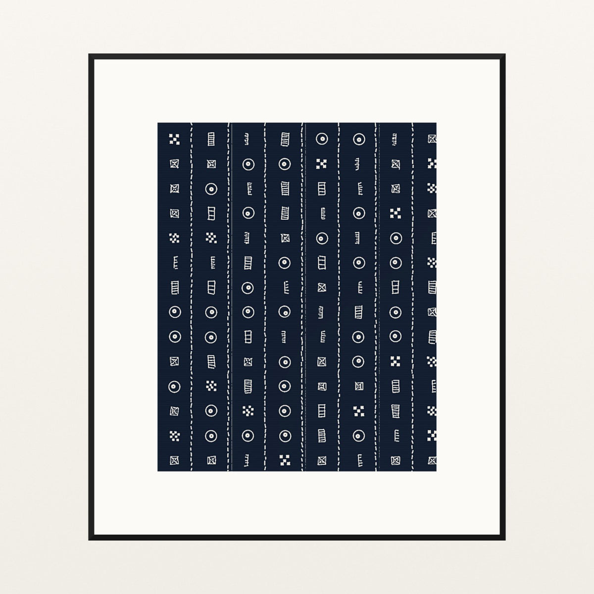 Indigo Adire – Limited Edition Adire Art Print — Black gallery mat