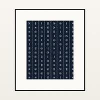 Indigo Adire – Limited Edition Adire Art Print — Black gallery mat