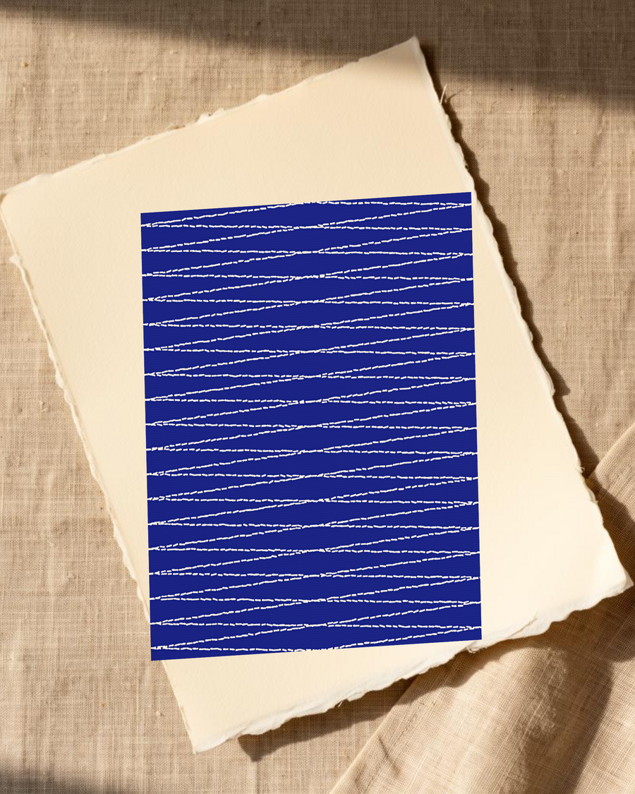 Indigo Adire – Premium Wall Art Print — room scene