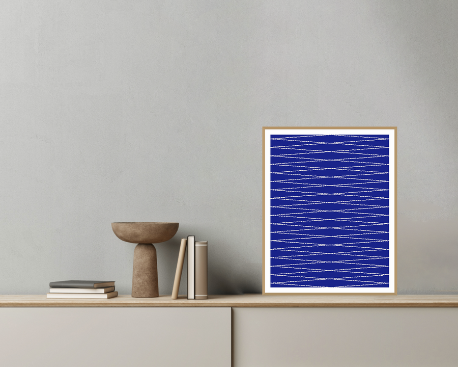Indigo Adire – Premium Wall Art Print — room scene
