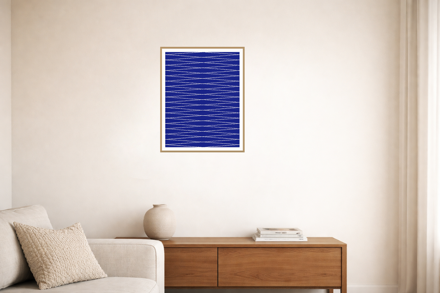 Indigo Adire – Premium Wall Art Print — room scene