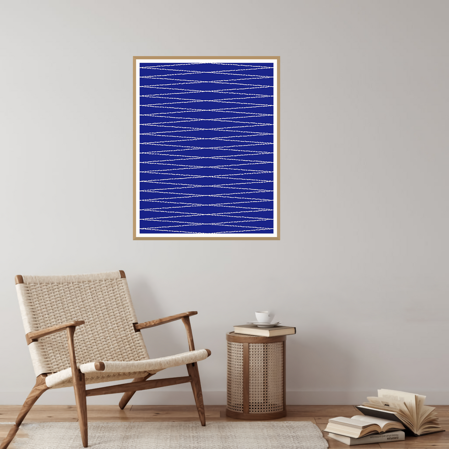Indigo Adire – Premium Wall Art Print — room scene