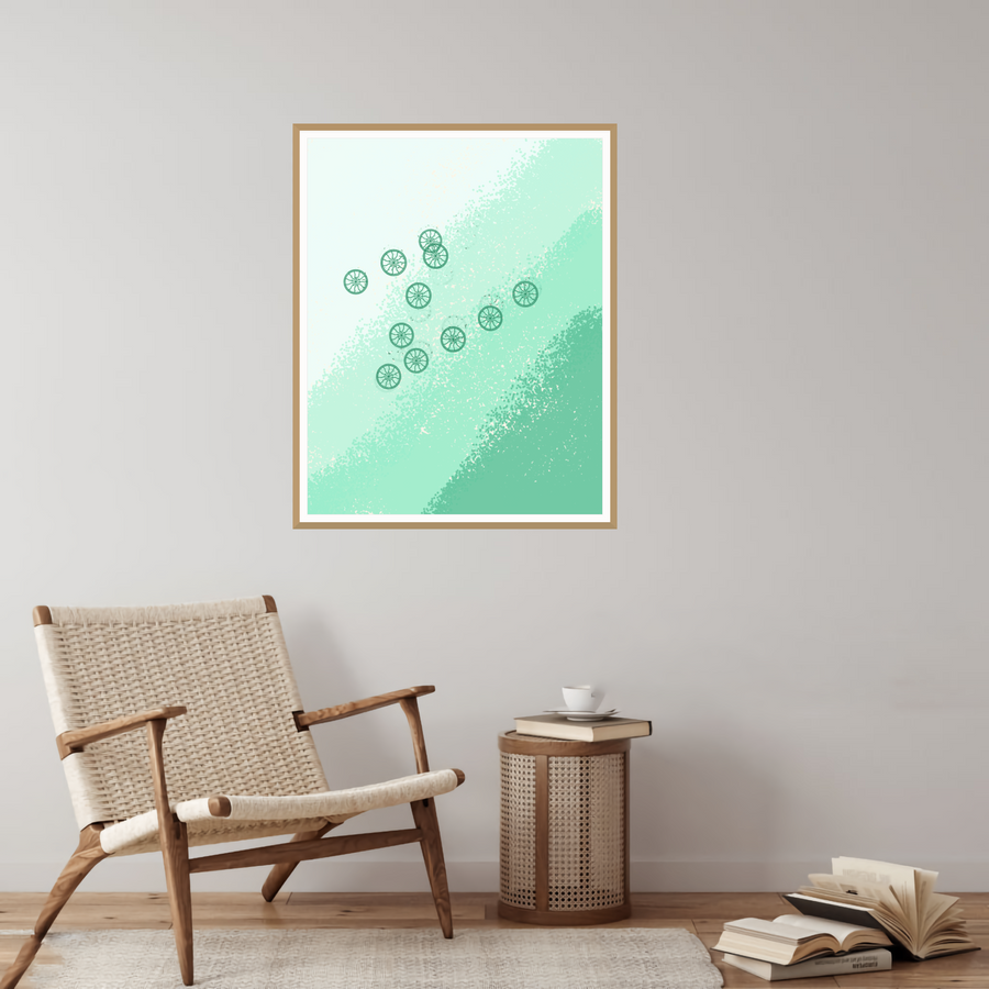 Indigo Textile Digital Artwork – Printable Wall Art — room scene