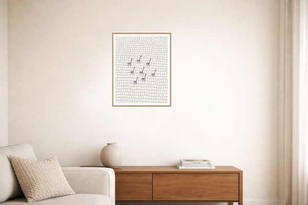 Natural Girafee Motif Limited Edition Line Art  Print