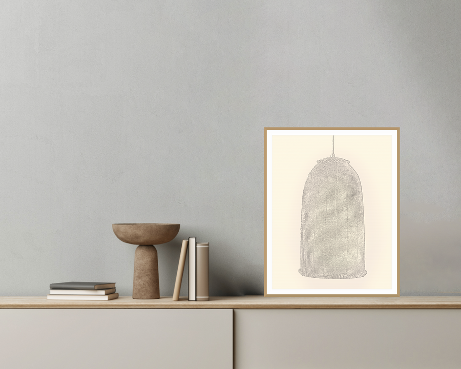 Watercolor-wash Lline Art Lighting Art Print – Limited Edition — room scene