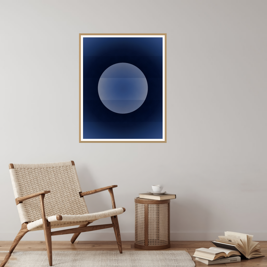 Indigo Current – Limited Edition Indigo Tie-dye Adire Art Print — room scene
