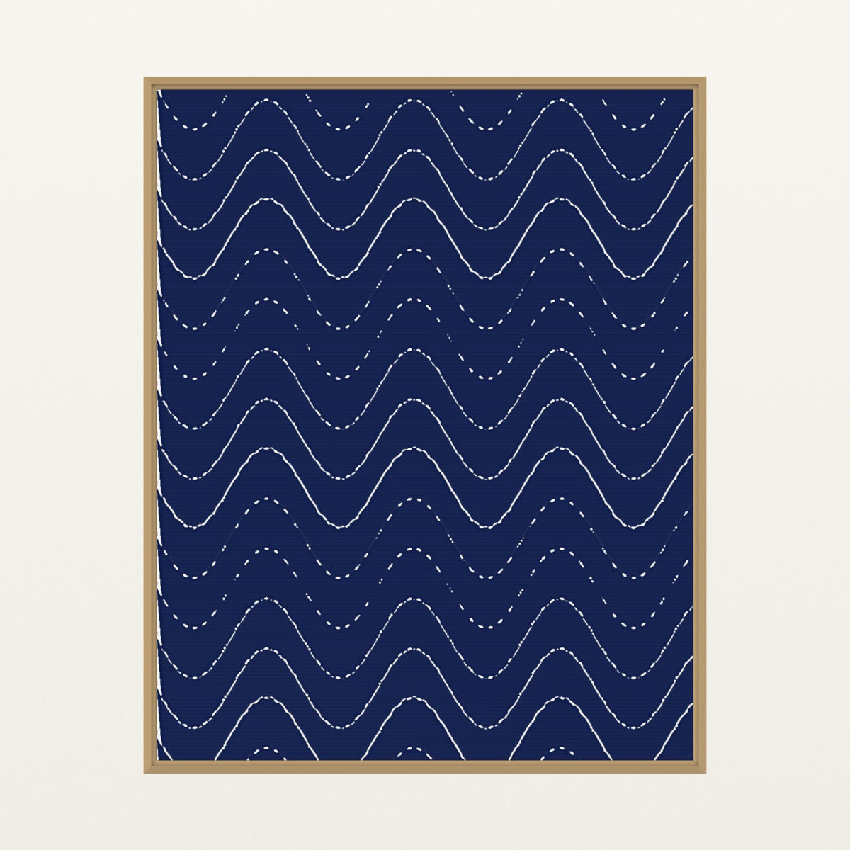 Indigo Retro 70s – Premium Retro 70s Wall Art Print — Floating natural frame