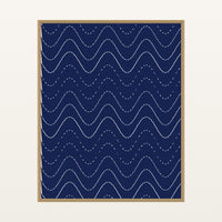 Indigo Retro 70s – Premium Retro 70s Wall Art Print — Floating natural frame