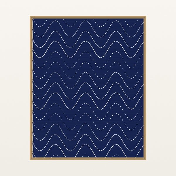 Indigo Retro 70s – Premium Retro 70s Wall Art Print — Floating natural frame