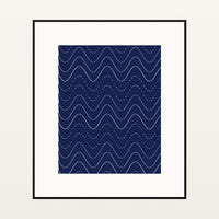 Indigo Retro 70s – Premium Retro 70s Wall Art Print — Black gallery mat
