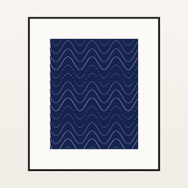 Indigo Retro 70s – Premium Retro 70s Wall Art Print — Black gallery mat