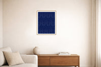 Indigo Retro 70s – Premium Retro 70s Wall Art Print — Living room lifestyle