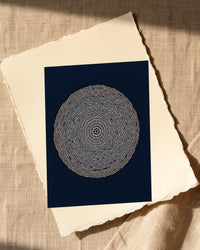 Indigo Sketch-filter – Signed 50-Edition Giclée Print for Gallery Walls — Paper/edge detail