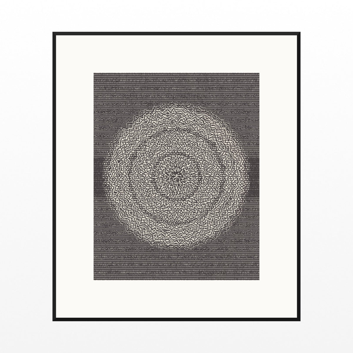 Ink & Vermilion Linear Wall Art Print – Signed Limited Edition Giclée | Modern Gallery Decor — Black gallery mat