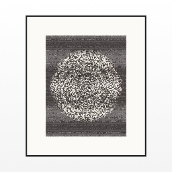 Ink & Vermilion Linear Wall Art Print – Signed Limited Edition Giclée | Modern Gallery Decor — Black gallery mat