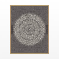 Ink & Vermilion Linear Wall Art Print – Signed Limited Edition Giclée | Modern Gallery Decor — Floating natural frame