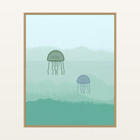Irish Coast Gradient Sky – Premium Gradient Sky Wall Art Print — Floating natural frame