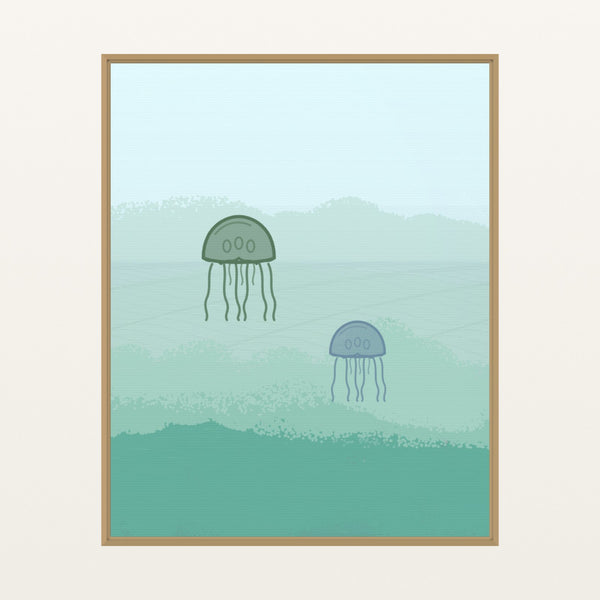 Irish Coast Gradient Sky – Premium Gradient Sky Wall Art Print — Floating natural frame