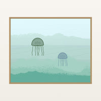 Irish Coast Gradient Sky – Premium Gradient Sky Wall Art Print — Floating natural frame