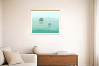 Irish Coast Gradient Sky – Premium Gradient Sky Wall Art Print — Living room lifestyle
