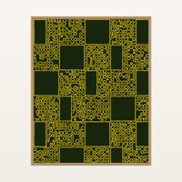 Kente Gold Geometric – Premium Geometric Wall Art Print — Floating natural frame